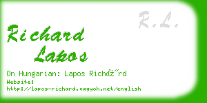 richard lapos business card